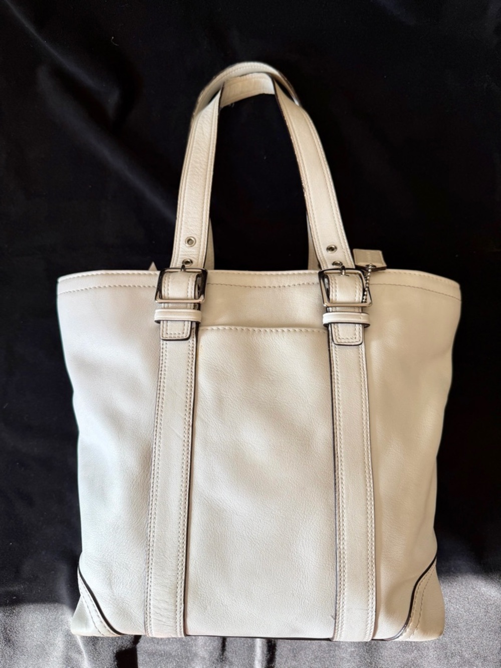 Coach Cream Leather Shoulder Tote